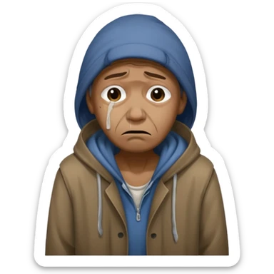 Mendiga chorando muito na rua sticker