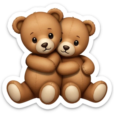 Teddy bears snuggling sticker