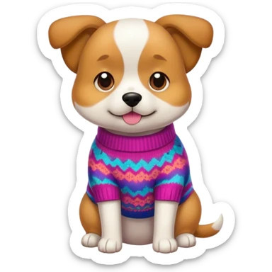 dog wearing a jumper sticker