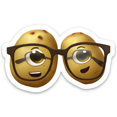 potato with glasses sticker