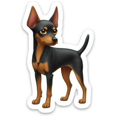 minpin dog on island sticker