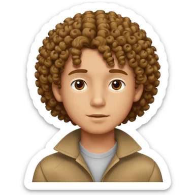 curly hair rich cool boy emoji, confident expression sticker