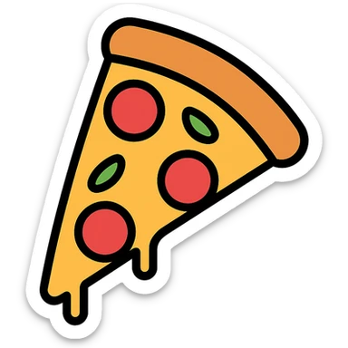 colored icon of a New York style pizza slice sticker