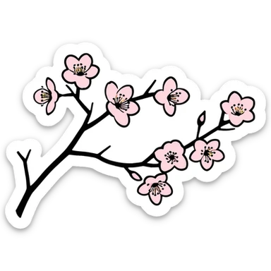 Japanese cherry blossom sticker