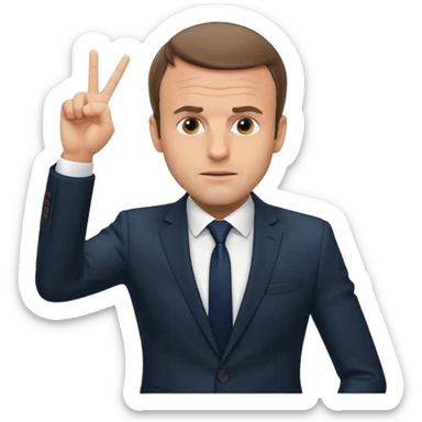 Emmanuel Macron qui fait un doigt d’honneur  sticker