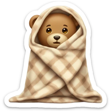 Teddy bear in blanket  sticker