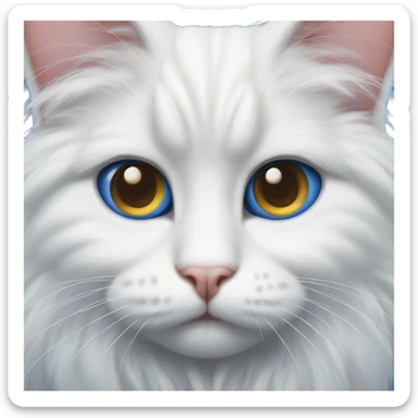 Gato angora con ojos azules blanco  sticker