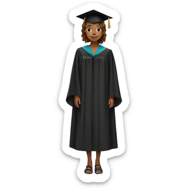Girl graduation gown sticker