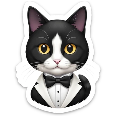 Cat in a tux sticker