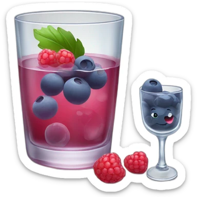 vodka with berries in rocks glass sticker