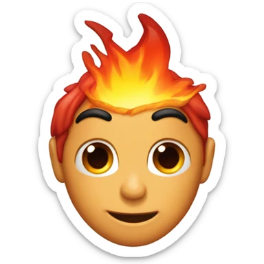 Corazón Roto rodeado de fuego sticker