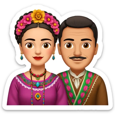 Frida Kahlo with husband sticker