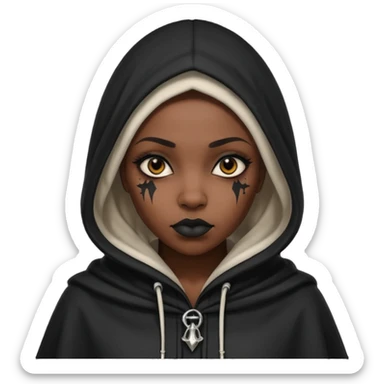Black gothic woman with hoodoo vibes sticker