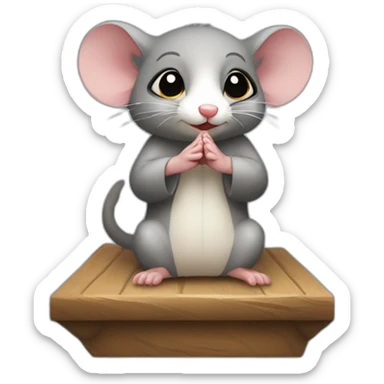 small possum praying at alter sticker