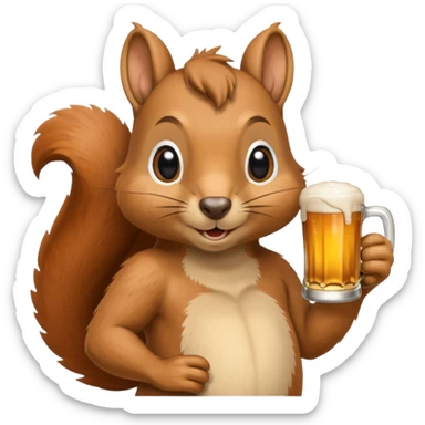 Has a  Teodoro la ardilla con una chela sticker