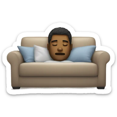 Guy napping on couch sticker