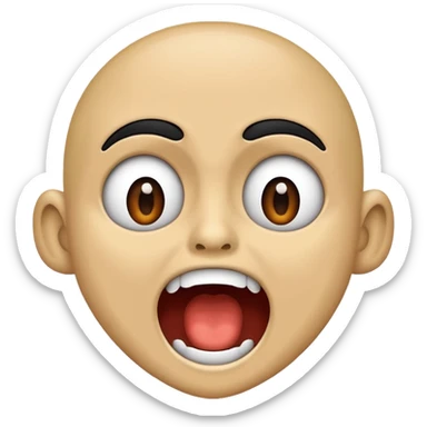 Someone screaming as loud as they can, make it skin color and no other stuff on it sticker