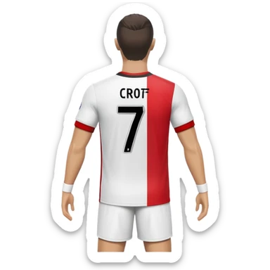 soccer jersey with number 7 and CR7 text sticker