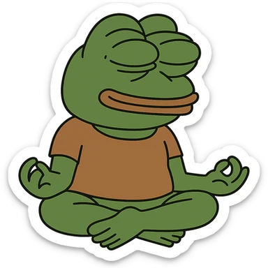 pepe the frog meditating sticker