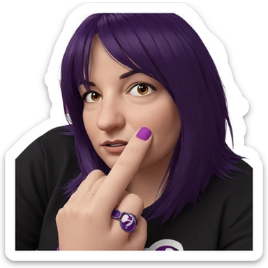 girl with purple hair closeup sticker