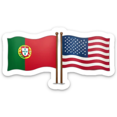 Portugal flag vs USA flag sticker