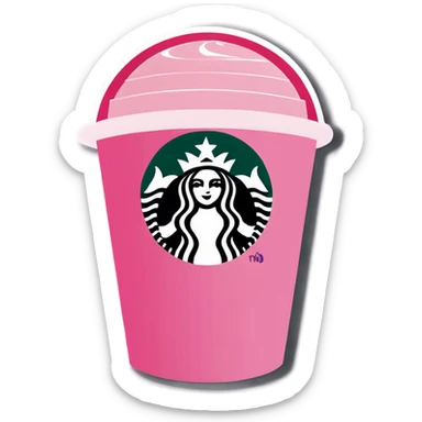 Pink Starbucks cup sticker