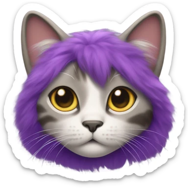 purple cat sticker