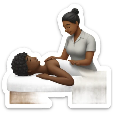 Black man massaging black woman sticker