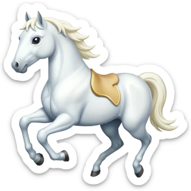 Creat a white horse running sticker