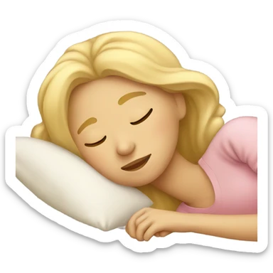Blonde girl sleep sticker