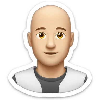 man shaved head caucasian 50 sticker