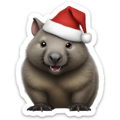 A wombat wearing a Santa hat wearing a eagles jersey  sticker