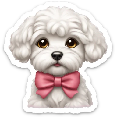 Schichon puppy with bow sticker