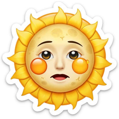 moon in front of the sun (in an eclipse) with classic emoji tear (crying) sticker