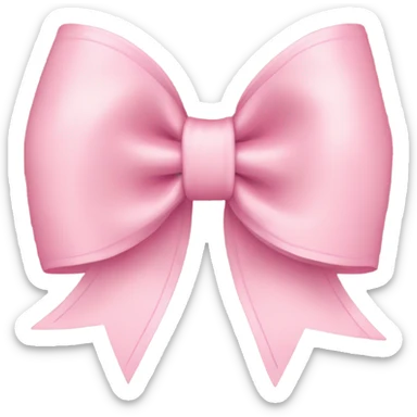 light pink bow on light pink bow sticker