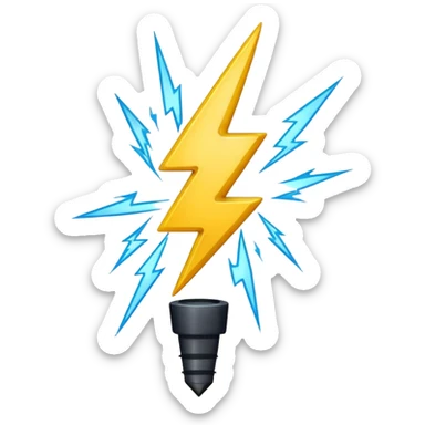 Exclamation point with lightning bolt instead of stick sticker