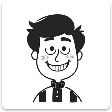 funny face with big grin and rosy cheeks sticker