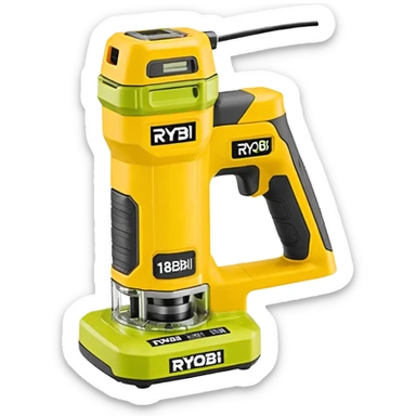 ONE+ 18V Cordless Compact Fixed Base Router RYOBI with gray with battery  sticker