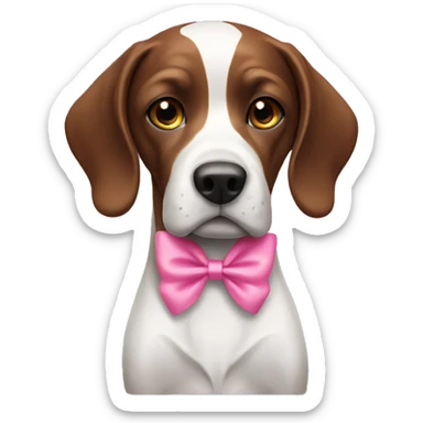 Pointer with pink bow  sticker