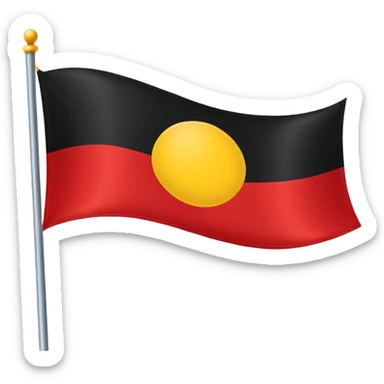 a wavy black and red rectangle flag with a yellow circle in the middle  sticker