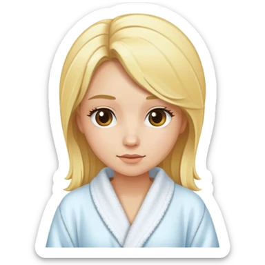 blonde girl in bath robe  sticker