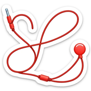Create a long thin straight red string  sticker