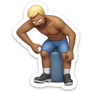 dad icing his back after being hurt sticker