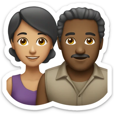 African American man and Hispanic women sticker