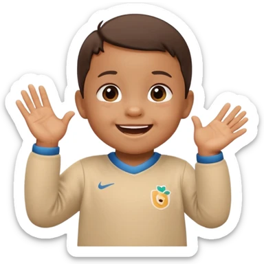 A toddler with a tiny jersey, clapping with adorable enthusiasm sticker