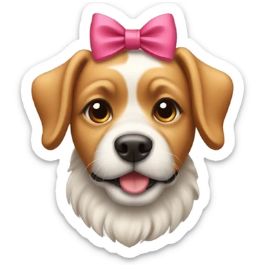 dog with bow sticker