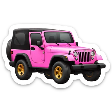 pink and gold jeep sticker
