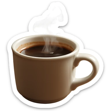 Remove the background, keep only the realistic cup of hot coffee in photorealistic style with transparent background. sticker