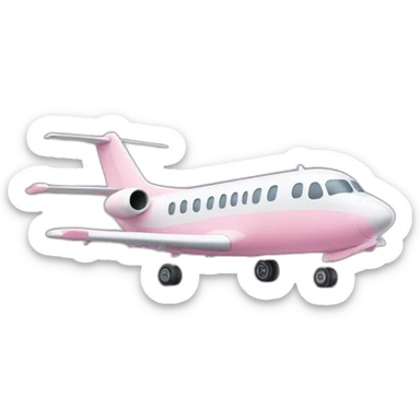 Pastel pink cartoon plane sticker