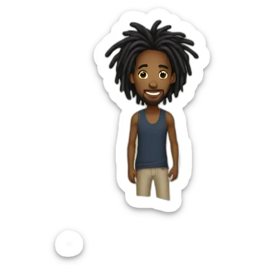Black man dreadlock bedroom sticker